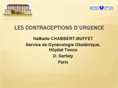 Les contraceptions d'urgence